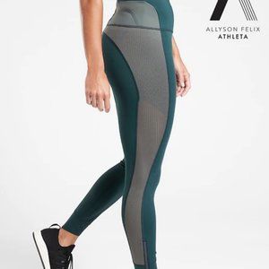 NWOT Athleta Blue Legend Mesh 7/8 Leggings